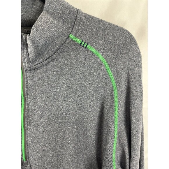 Lululemon Metal Vent Grey and Green 1/4 Zip Running Shirt Mens Size Large - Picture 2 of 12